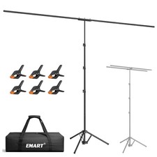 2-in-1 T Shape Backdrop Stand 8.7x7ft WxH , Portable Photo 8.7x7.1ft Black