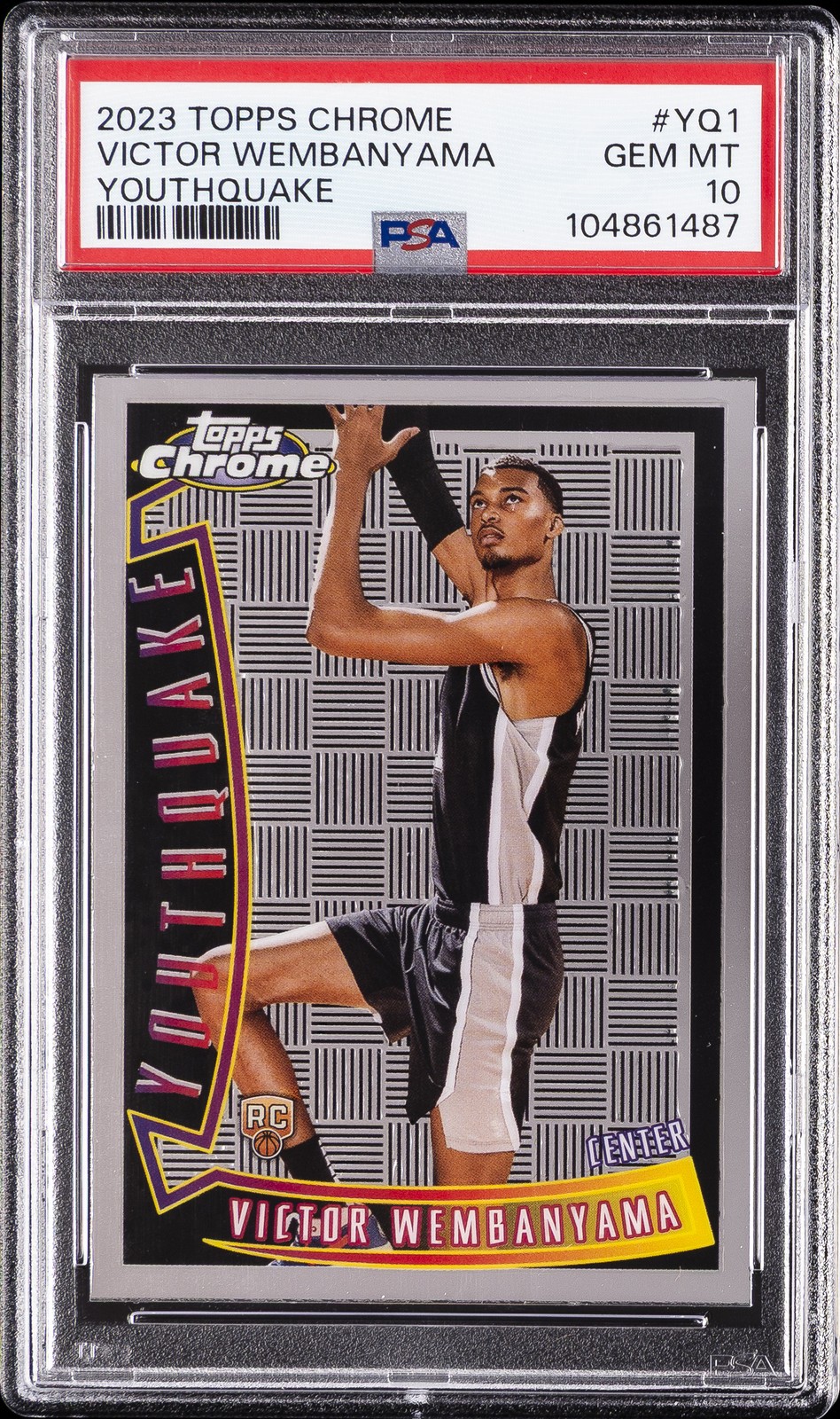 2023 TOPPS CHROME YOUTHQUAKE #YQ1 VICTOR WEMBANYAMA ROOKIE RC PSA 10