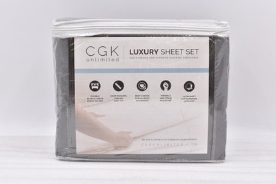 CGK Unlimited Luxury Sheet Set 4 Piece in Dark Grey, Queen