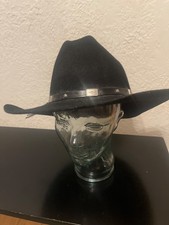 DORFMAN PACIFIC Stockton CA Black Wool Felt Silver Metal Embellished Hat XL