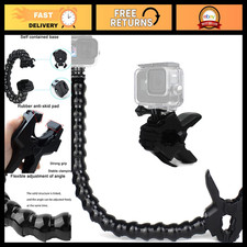 Adjustable GoPro Flex Clamp Mount with 19 Sections Gooseneck for Action Cameras