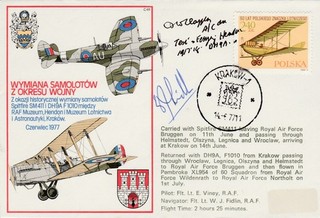 RAF Polish cover signed WWI pilot Air Commodore Donald Clappen CB