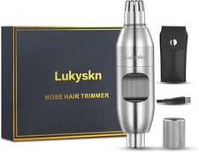 Ear Nose Hair Trimmer for Men, Manual Precision Nasal Silver Gift Box 