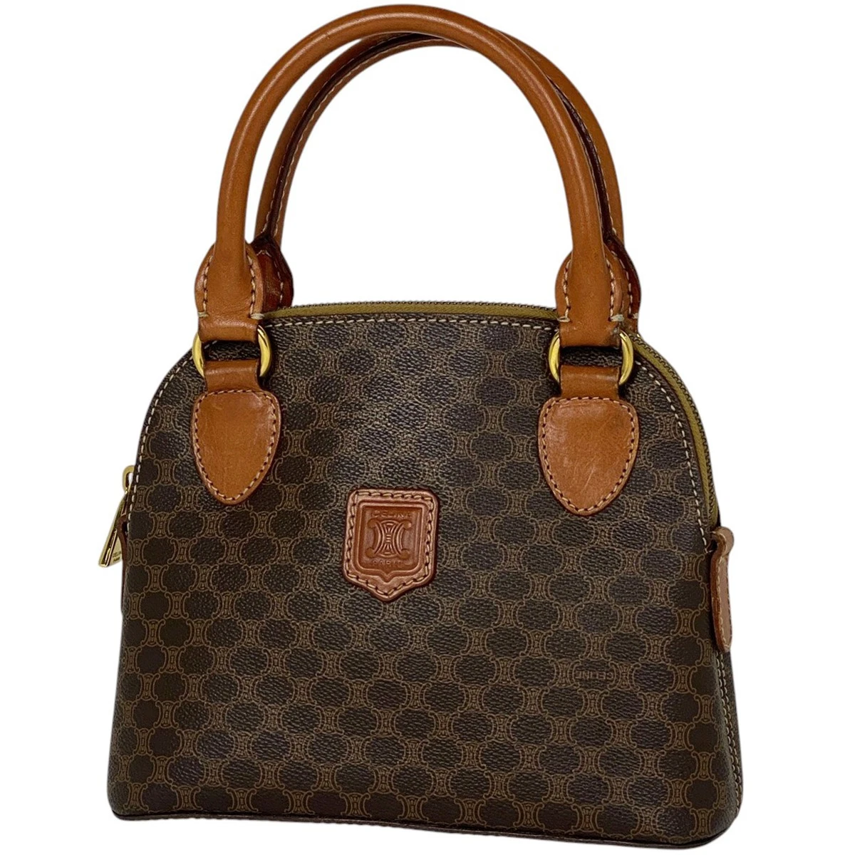 CELINE Borsa a mano modello macadam mini borsa a tracolla 2 vie borsa a mano rivestita tela...