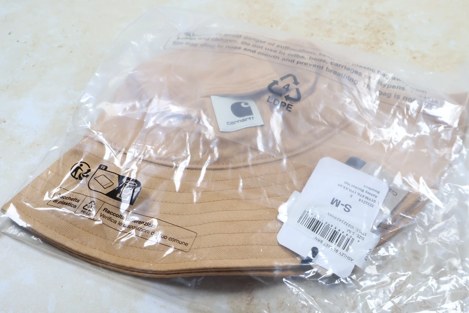 Carhartt WIP Ashley Bucket Hat (Bourbon, Size S-M) BNWT RRP £70