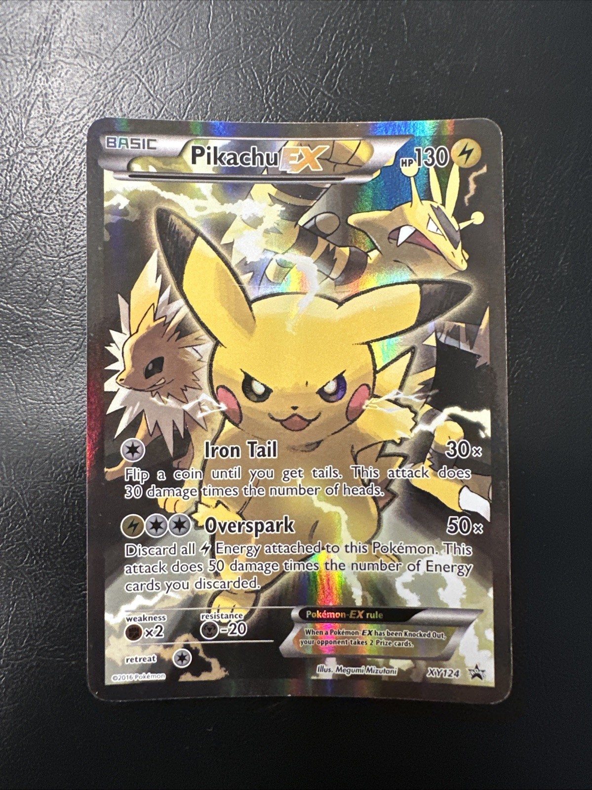 Pokémon TCG: Pikachu EX XY124 Full Art Holo XY Black Star Promo NM