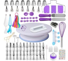 139pcs Cake Decorating Kit Complete Decorating Supplies with Revolving Turntable