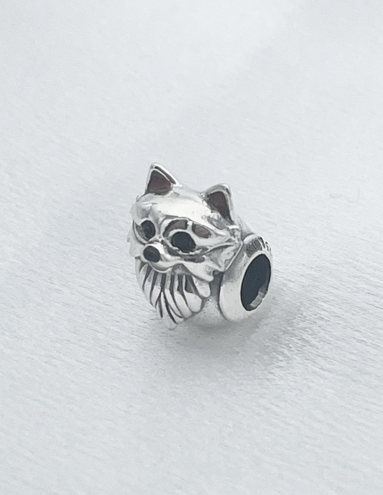 Pomeranian Dog Charm for Bracelet 925 Sterling Silver