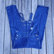 Vintage Carhartt Mens 88FB Denim dark bib Overalls 80s 90s Railroad 36 x 34