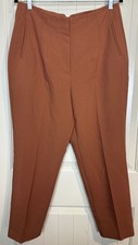 Nine West Womens High Rise Tapered Ankle Business Dress Pants Burnt Orange Sz 14