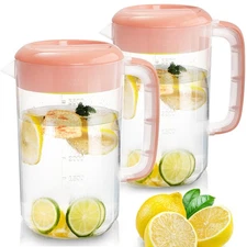 Jucoan 2Gallon Plastic Pitcher 3-Way Lid Water Tea Ice Beer Party Dispenser