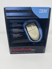 Vintage IBM Optical Scroll Mouse USB with PS/2 Adapter Retro PC Gaming NOS BOX