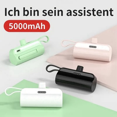 5000mAh Powerbank klein Portable Iphone Anschluss Schwarz 
