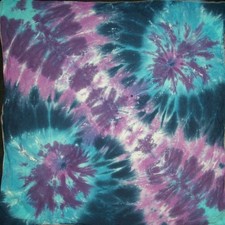 Tie Dye Bandana Blue  Purple Tye Dyed Handmade Hippie Cotton Made in USA