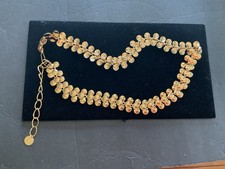 Vintage Gold Tone Metal Disc Retro Womens Fashion Belt 36 1980-90s