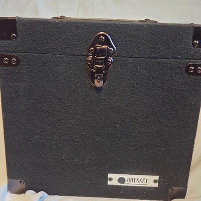 ''Odyssey'' Black Carpeted Heavy Duty LP Storage Case Holds 90 12'' Vinyl Records