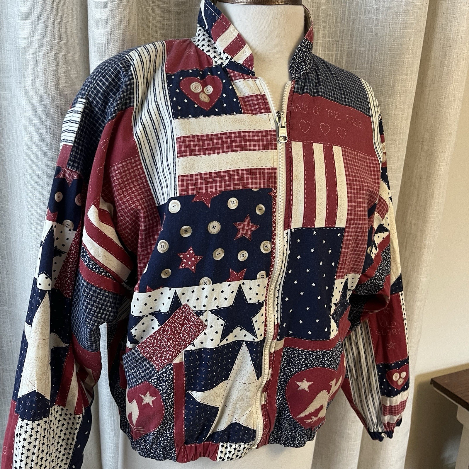 Women’s Vtg Patchwork Reversible M Jacket  Cottag… - image 2