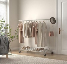 Heavy Duty Garment Rack Rolling Clothes Rack Foldable Clothing Rack Adjustable
