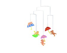 Flensted Hugging Bears Teddy Bear Hanging Baby Mobile Nursery Decor Danish