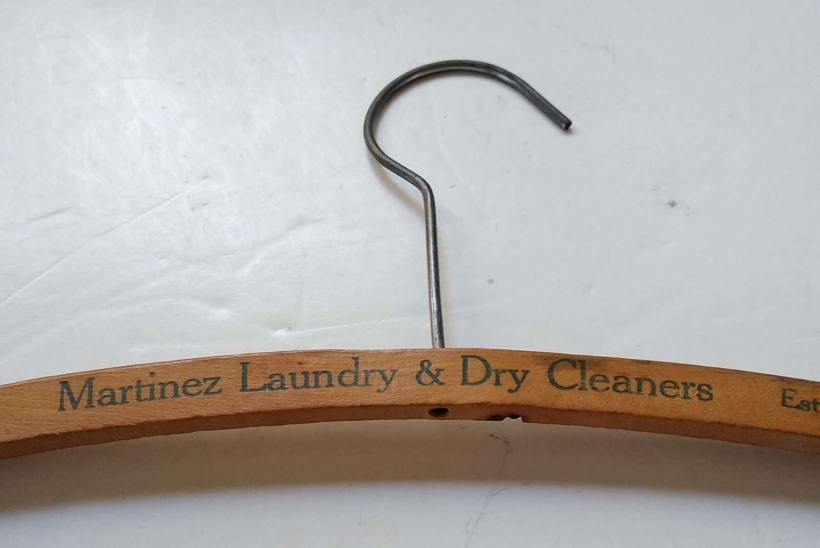 VINTAGE WOOD ADVERTISING HANGER Martinez Laundry … - image 1