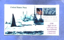 USS SQUALUS SS-192 Lost Submarine Blue Recovery Photo Cachet Naval First Day PM