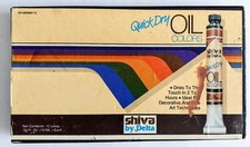 Quick Dry Oil Colors 12 Tubes Shiva by Delta, Vintage, Barely used