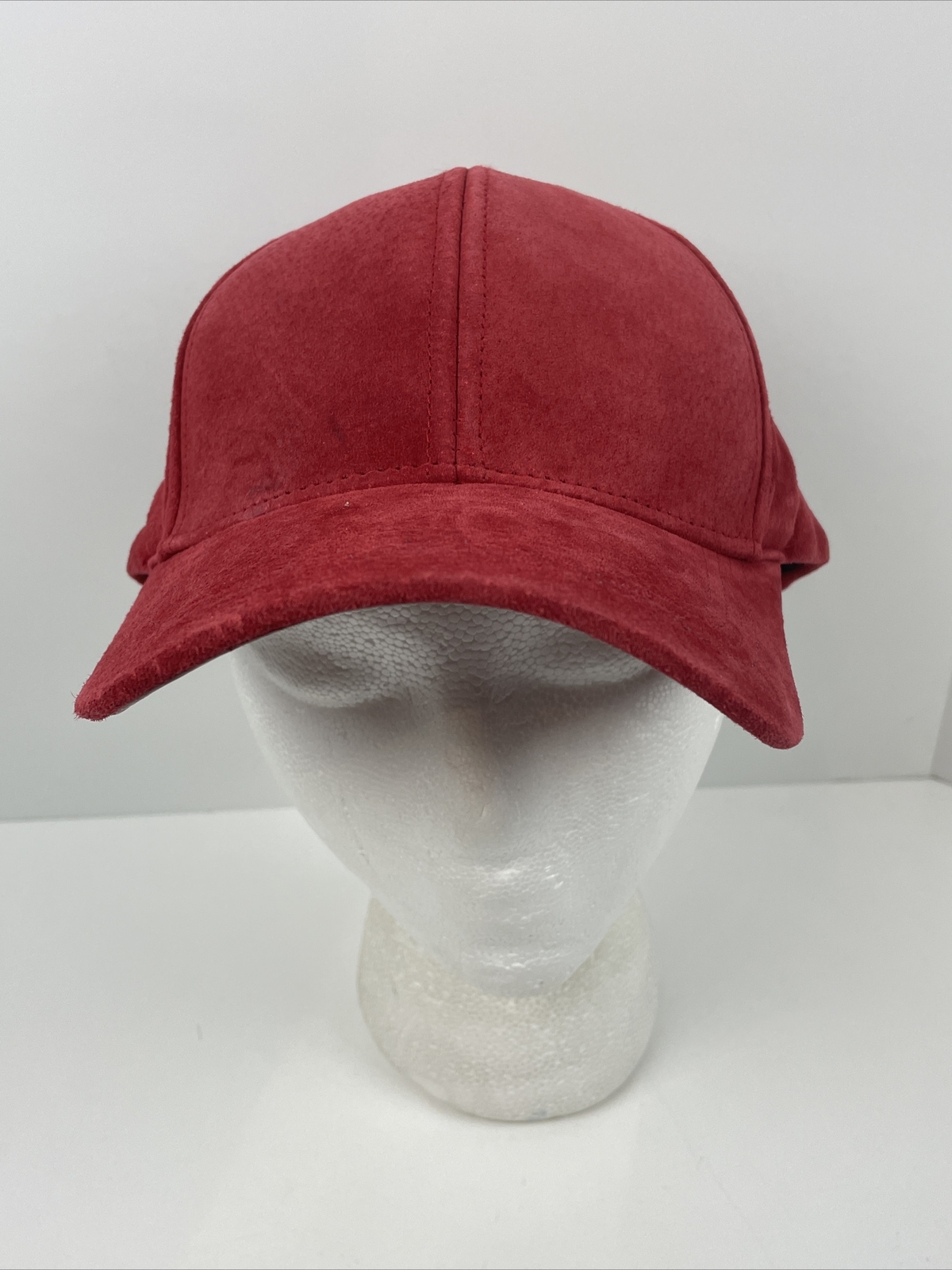 Solid Red Suede Hat Plain Adjustable Strap OSFA B… - image 1