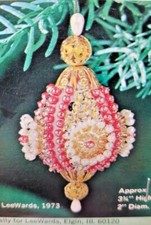 LeeWards TEAR DROP Stunning Vintage Sequin Bead Christmas Ornament Kit NOS 1973
