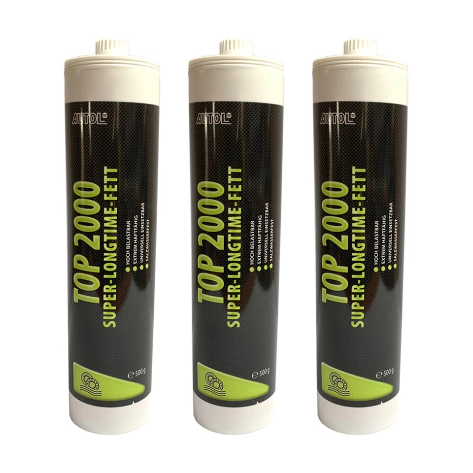 Autol Top 2000 Super Longtime Fett 3 x 500 gr Kartusche NLGI 2 DIN 51825