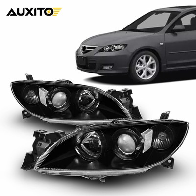 2X For 2004-2009 Mazda 3 4-Door Sedan Projector Headlight Headlamp LH & RH EAW