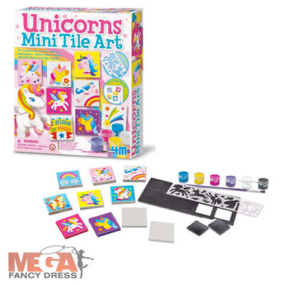 Einhörner Mini Fliese Kunst Kinder Kühlschrankmagnet Basteln Set Kreativ Spaß Spielzeug Neu