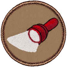 GLOW IN THE DARK Flashlight Patrol Patch - 2" Round Embroidered Patch
