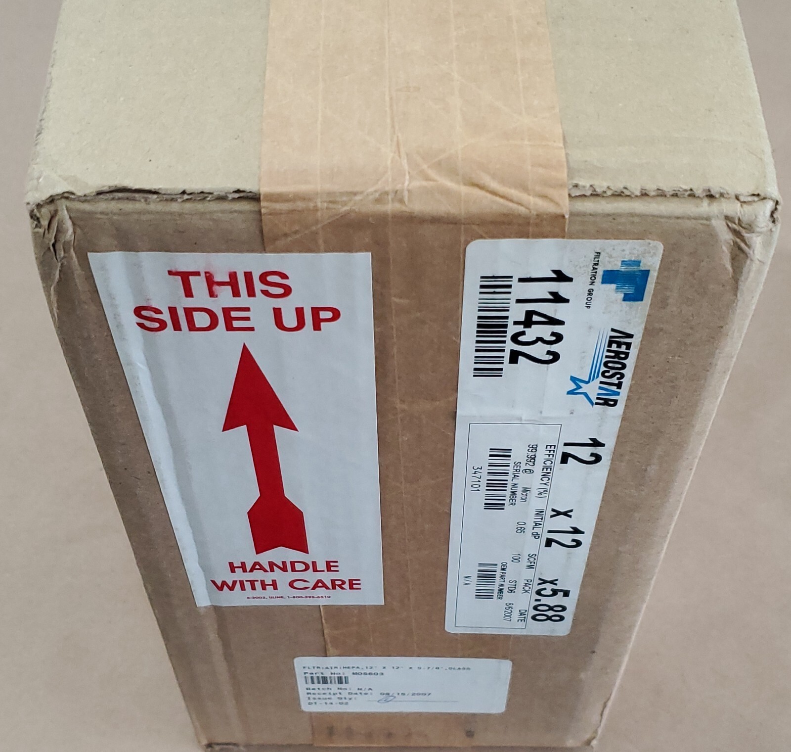 *NEW SEALED* Aerostar Filtration Group 11432 Hepa Filter 12x12x5.88