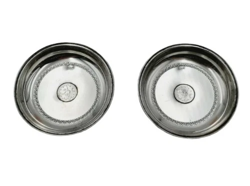 2 Vintage Silver Signed A 800 Middle Eastern Change Dish Coin Bowl Trinket Dish