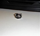 Cool Black enamel around a Tibetan silver motor cycle ring. size 7 — photo 2