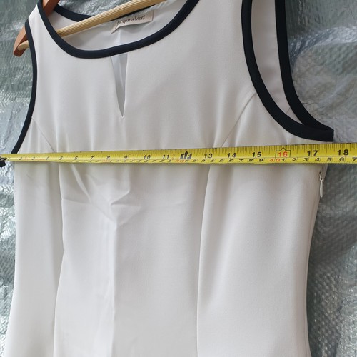 Jacques Vert White Sleeveless Dress Uk Size 12 - Picture 8 of 8