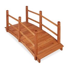 Relaxdays Ponte da Giardino in Legno, Ringhiera, percorribile,Decorazione Giardi