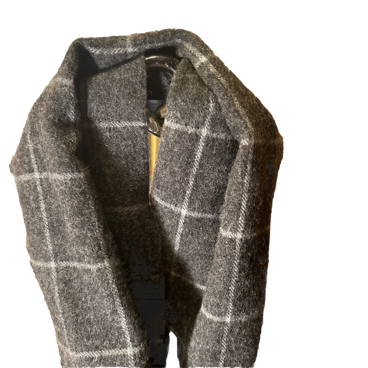 Vintage Anonymous 100% Cashmere Dark Gray Windowpane Check