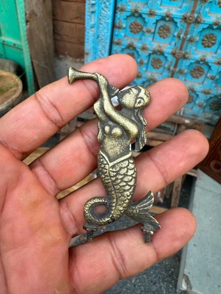 Antique 1800's Old Bronze Miniature Fish Woman Figure Sculpture - Image 4 of 4