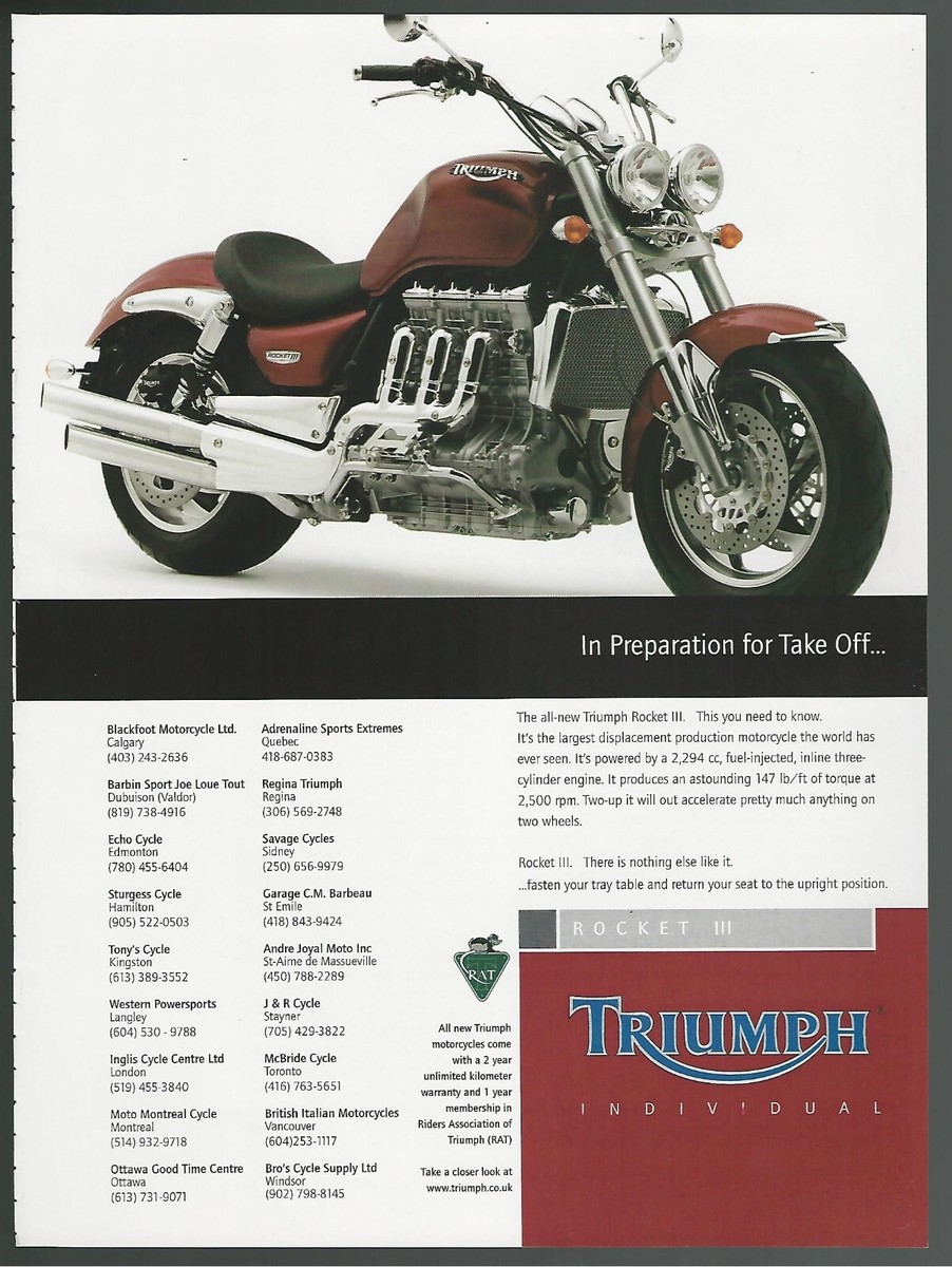 2004 TRIUMPH ROCKET III motorcycle advertisement, Triumph bike