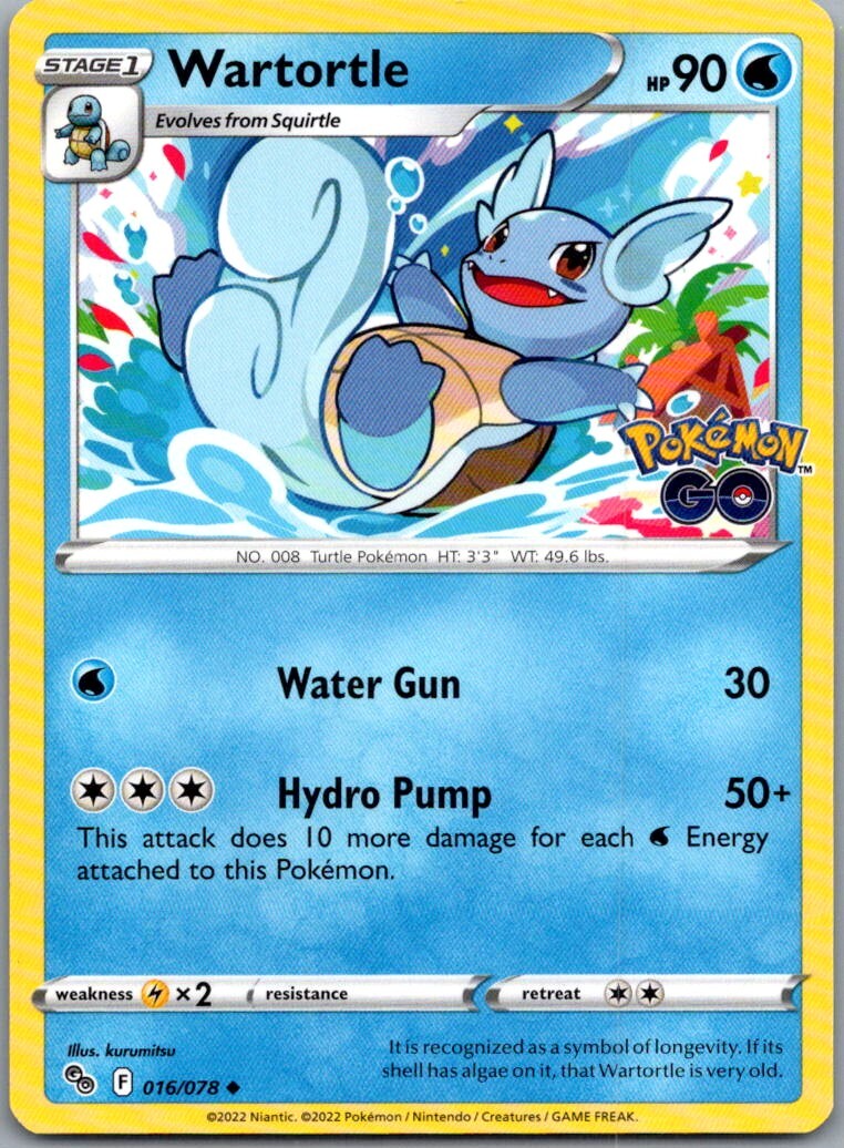 2022 Sword & Shield - Pokémon GO Wartortle Stage 1/Uncommon #16 | eBay