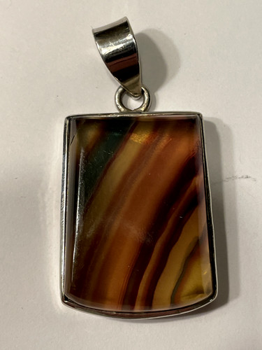 Rainbow Fluorite Sterling Silver Pendant