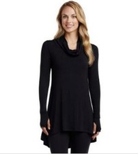 Cuddl Duds Women's Black Softwear Stretch Cowlneck Tunic XS