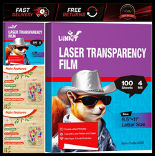Laser Transparency Film 8.5x11 - 100 Sheets for Inkjet Laser Printers