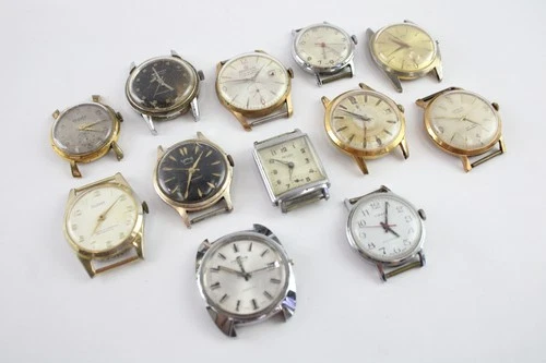Assorted Vintage Mechanical Watches Timex Fortis Buler Bernex SPARES/REPAIRS x12