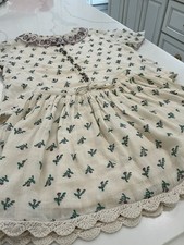 Emile Et Ida French Des.Brthtkng  Laven Floral Embroider Blouse & Skirt Set 3/4