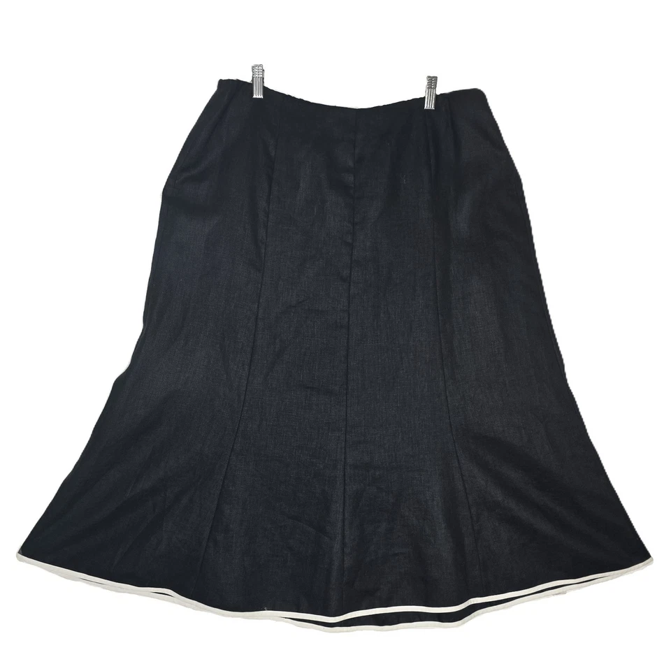 De Colección Talbots Lino 14W 2 Piezas Falda Traje Conjunto Negro Blanco Corpcore Carrera Oficina Foto 4 de 4