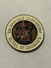 Rare 1938 Open Championship 1" Coin Style Golf Marker - Royal St George's GC
