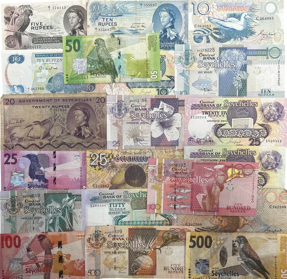 SEYCHELLEN RUPIE BANKNOTEN - STILWAHL & GELDSCHEIN - SEYCHELLEN - Bild 1 von 1