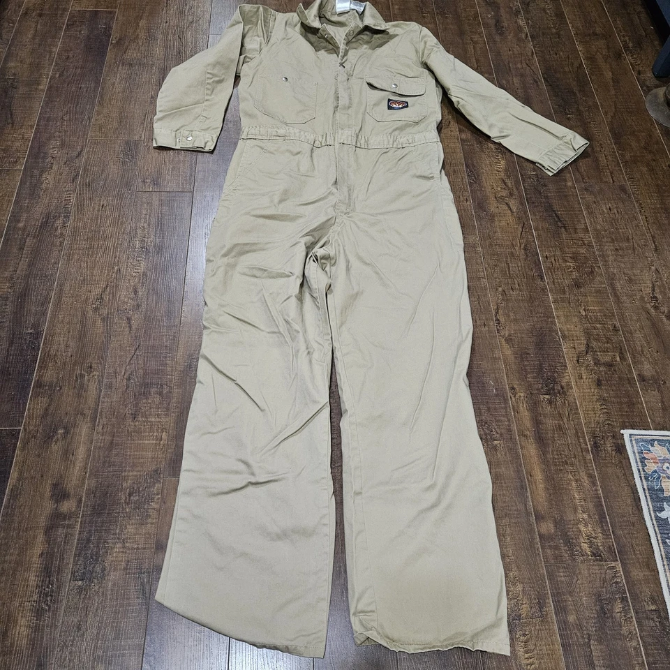 Mono caqui resistente al fuego RASCO FR sarga sin forro HRC2 42 largo Foto 2 de 4